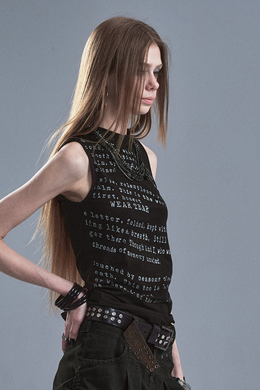 Twisted Letter Print Vest