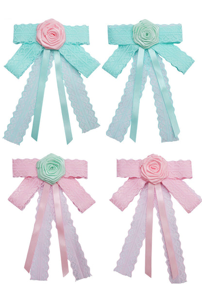 Rose Lace Bow Hair Clip