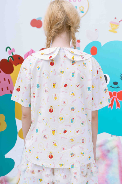 Sweets Print Short-Sleeved Shirt