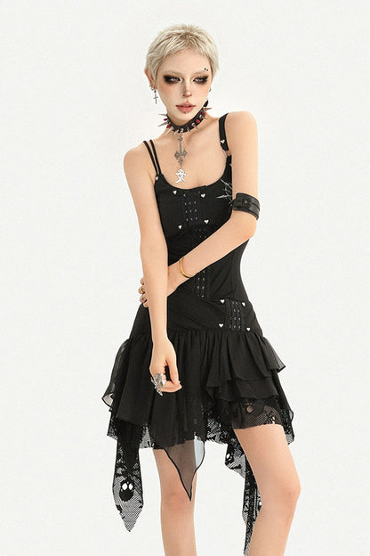 Gothic Irregular Hem Camisole Dress