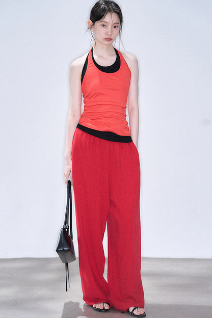 Linen Blend Air Wide-Leg Trousers