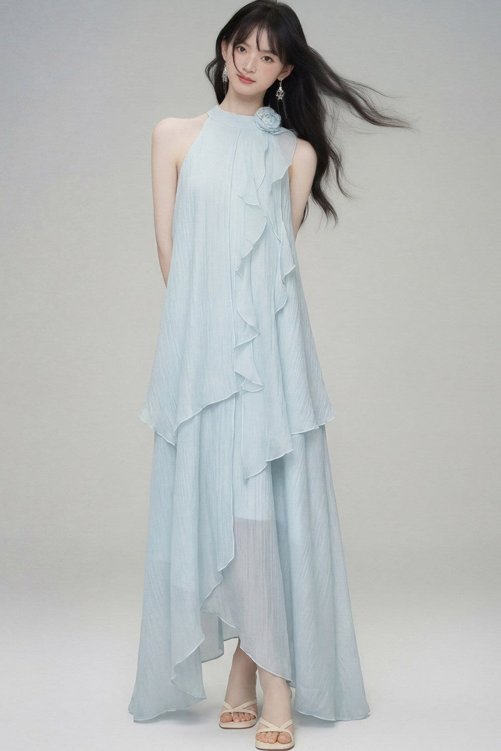 Misty Rose Halter Dress