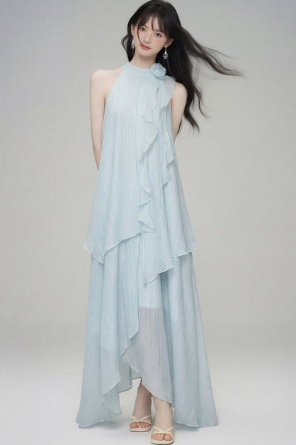 Misty Rose Halter Dress