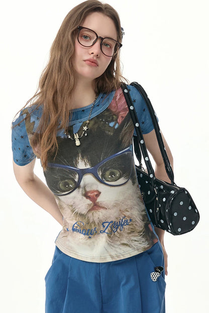 Round Neck Short-Sleeve Top