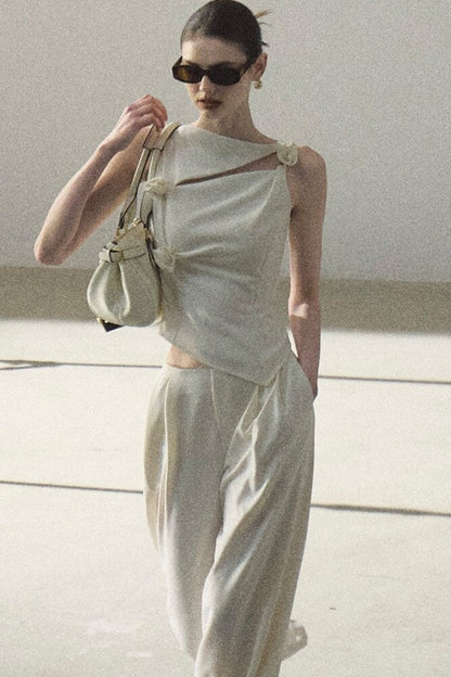 One-Shoulder Lyocell Wool Camisole