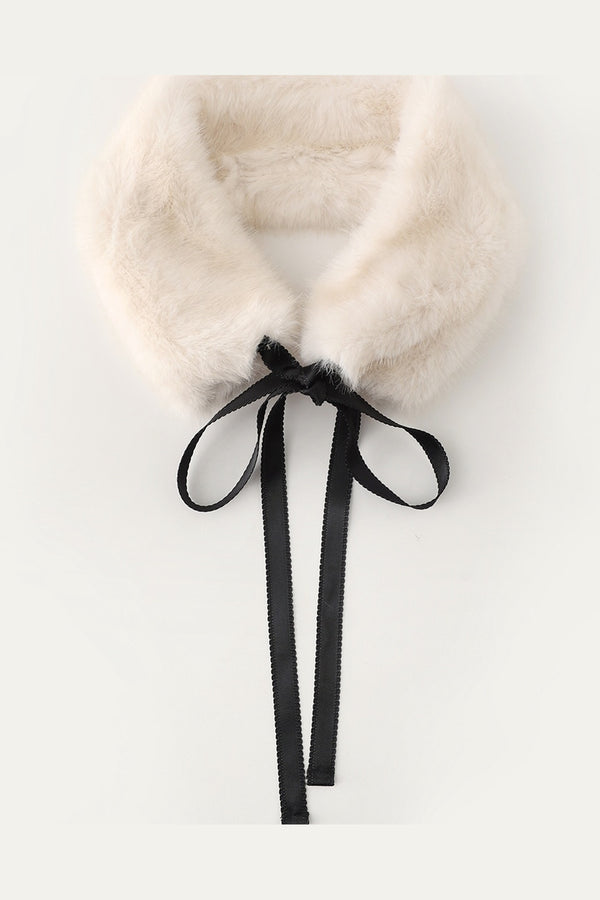 Retro Girl Bow Eco-Friendly Fur Collar