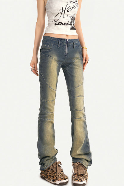 Retro Flared Denim Pants