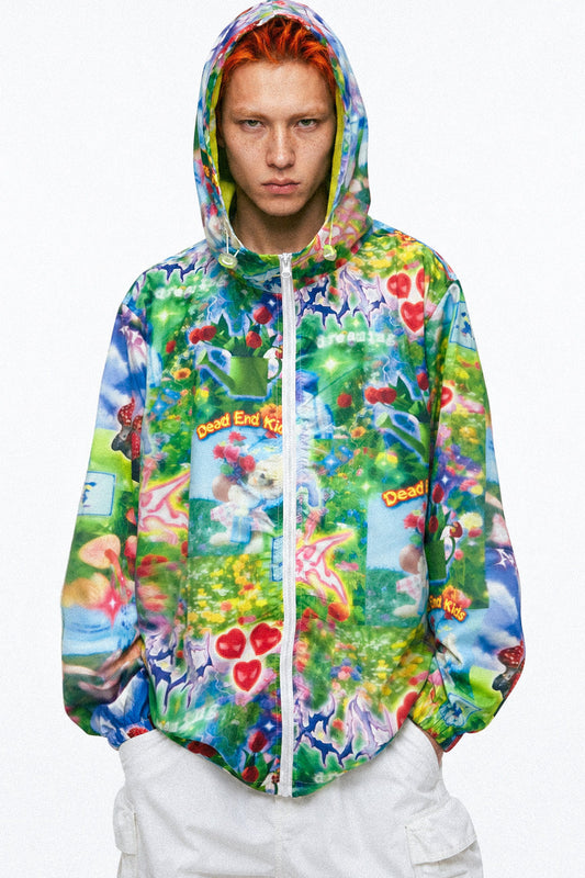 Teflon Dreamy Forest Print Windbreaker Jacket
