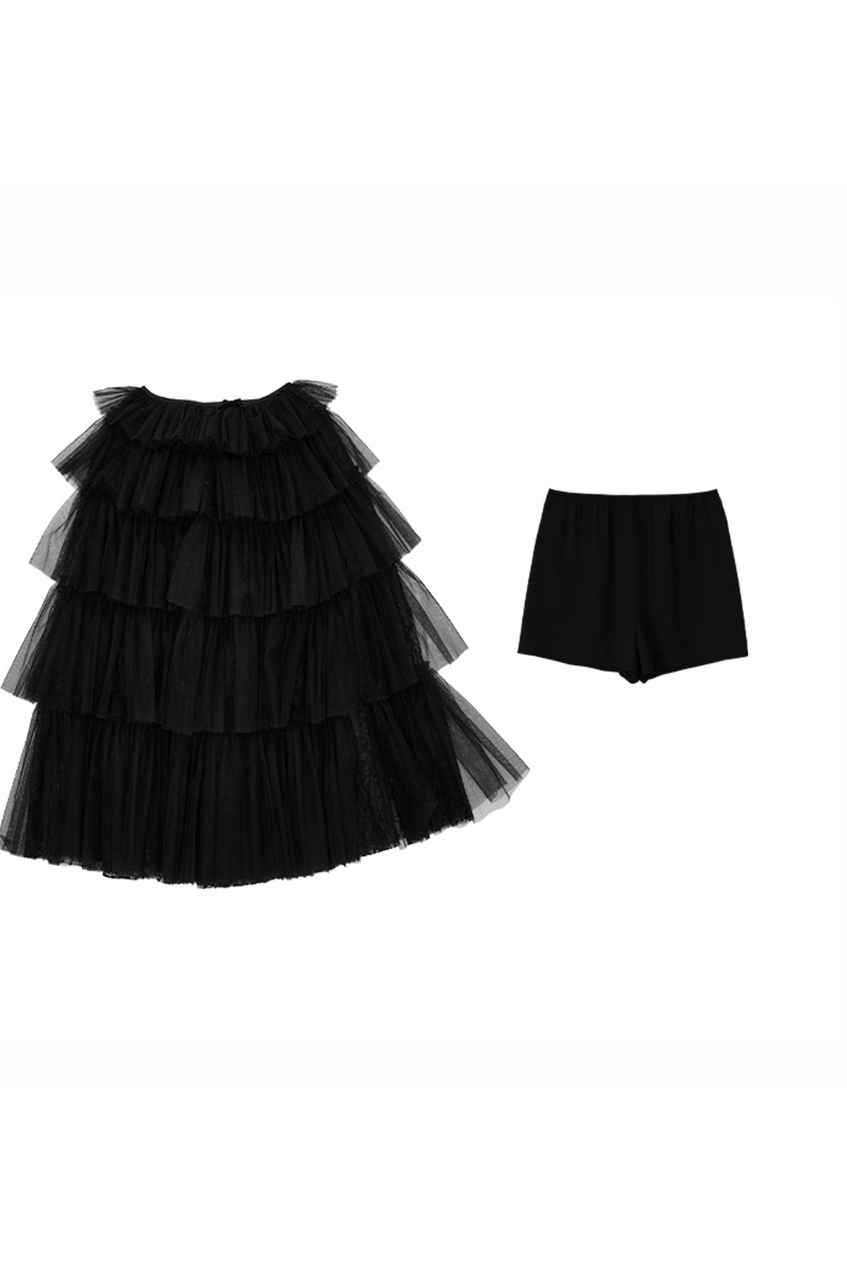 Lace Mid-Length Puffy Cake Skirt