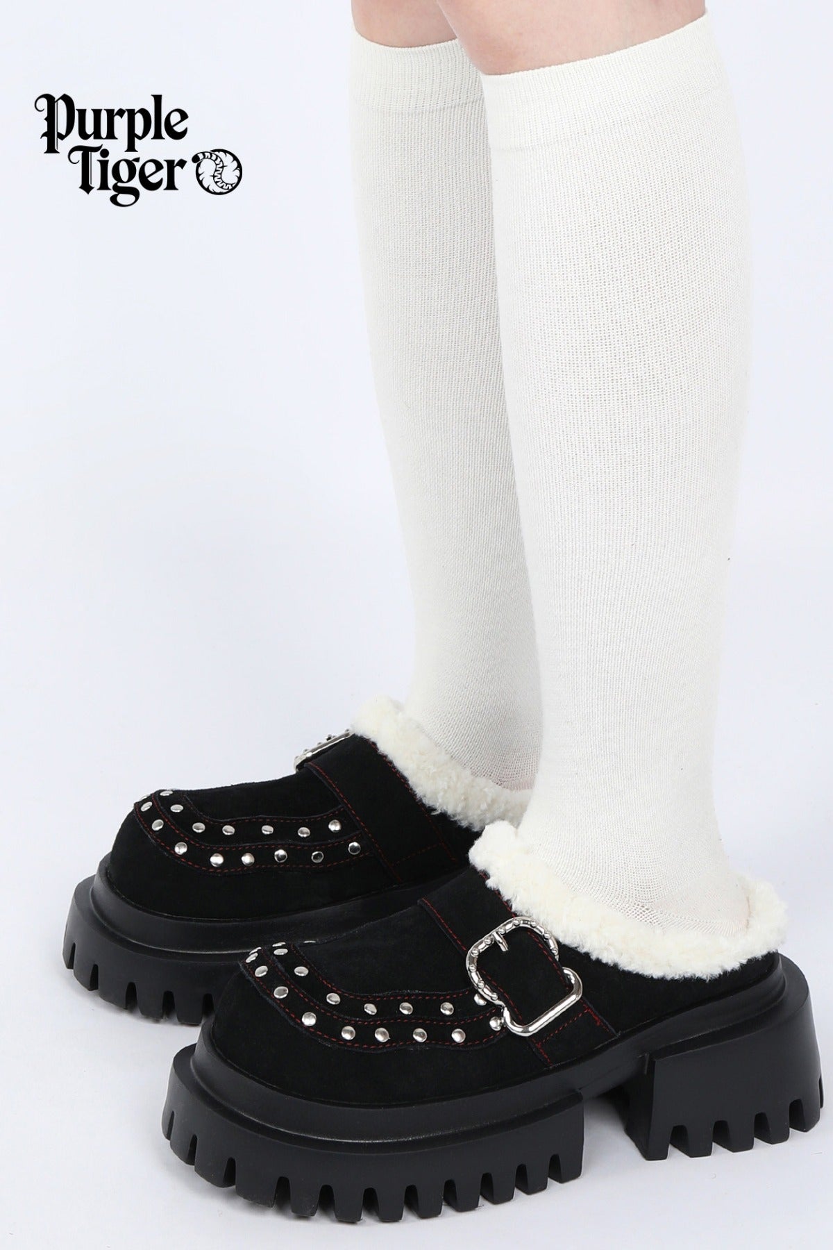 Punk Furry Thick-Soled Mules