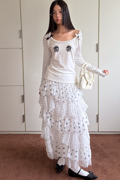 Polka Dot Tiered Cake Skirt