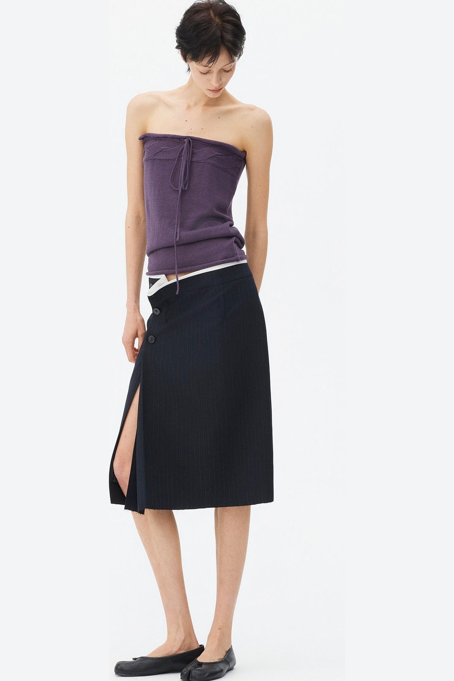 Wool Mohair Cable Knit Top