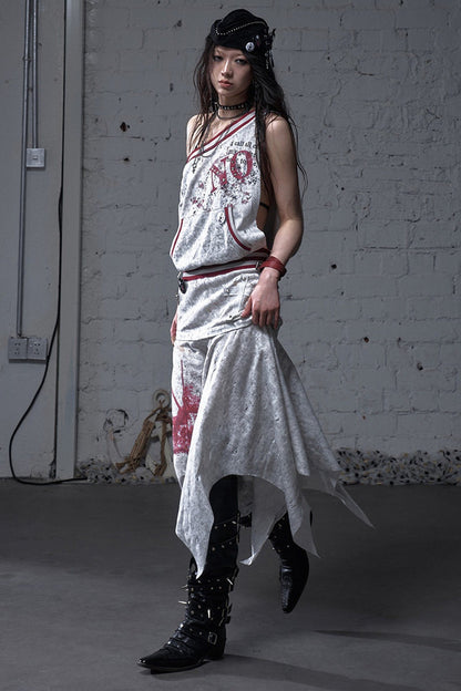 Distressed Punk Sleeveless Dress
