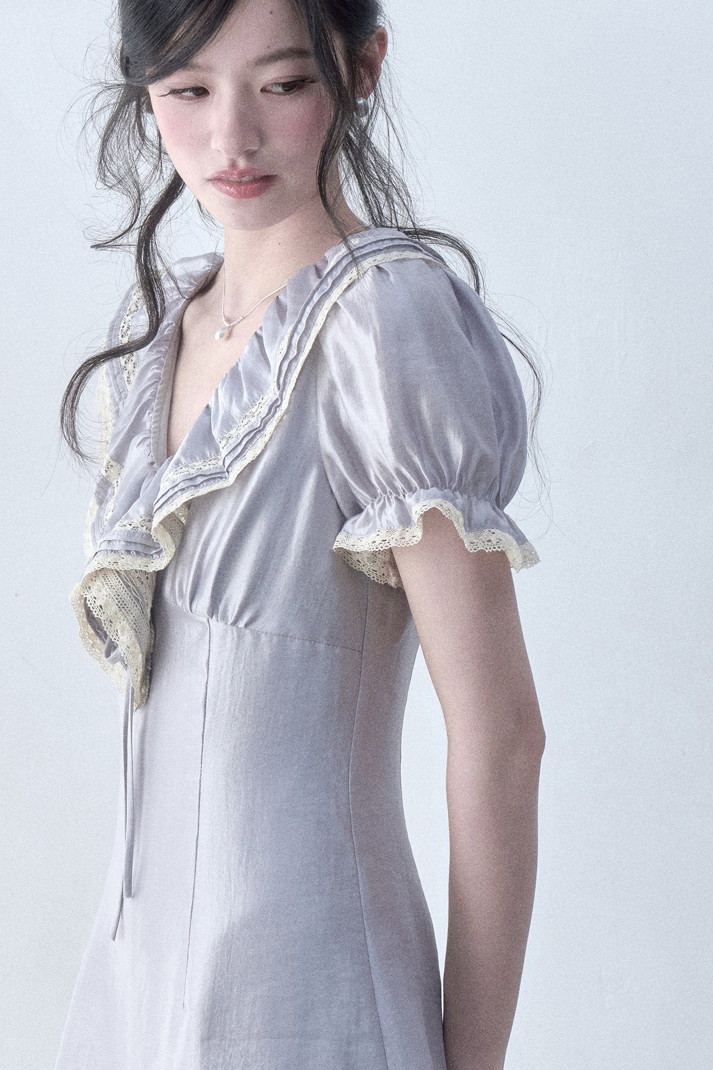 Moonlit Ruffled Puff Sleeve Dress