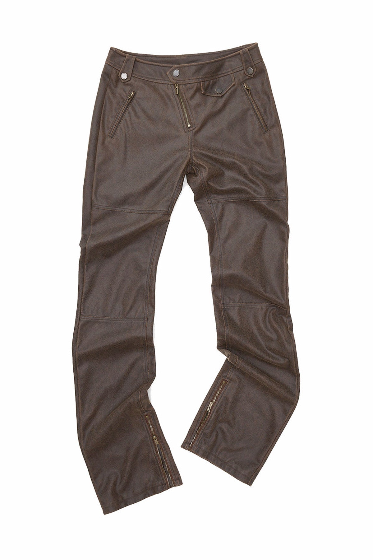 Slim-Fit Micro-Flared Leather Pants
