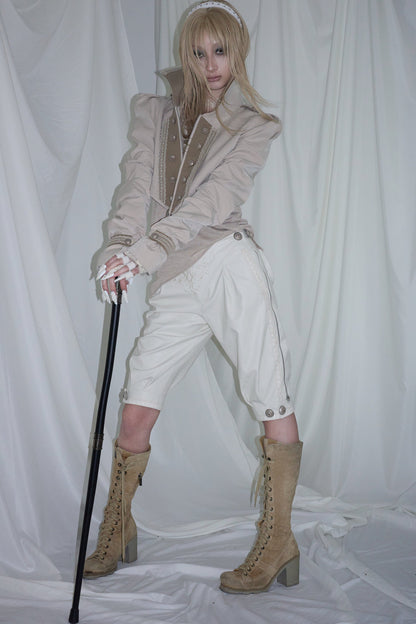 Medieval Embroidered Leather Riding Pants