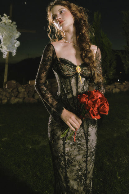French Lace Fishtail Dress