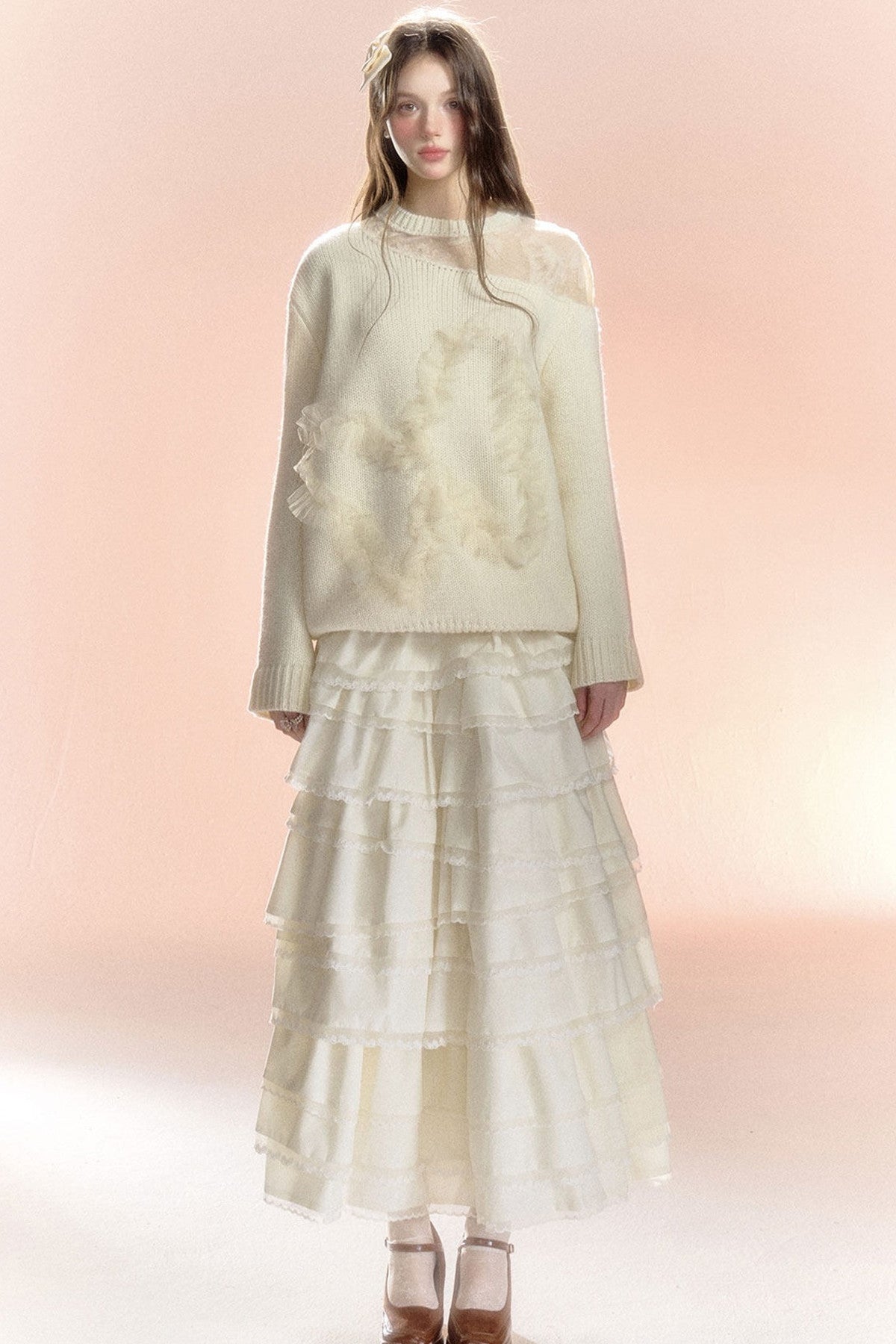 Multi-Layered Asymmetrical Lace Princess Skirt