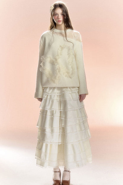 Multi-Layered Asymmetrical Lace Princess Skirt