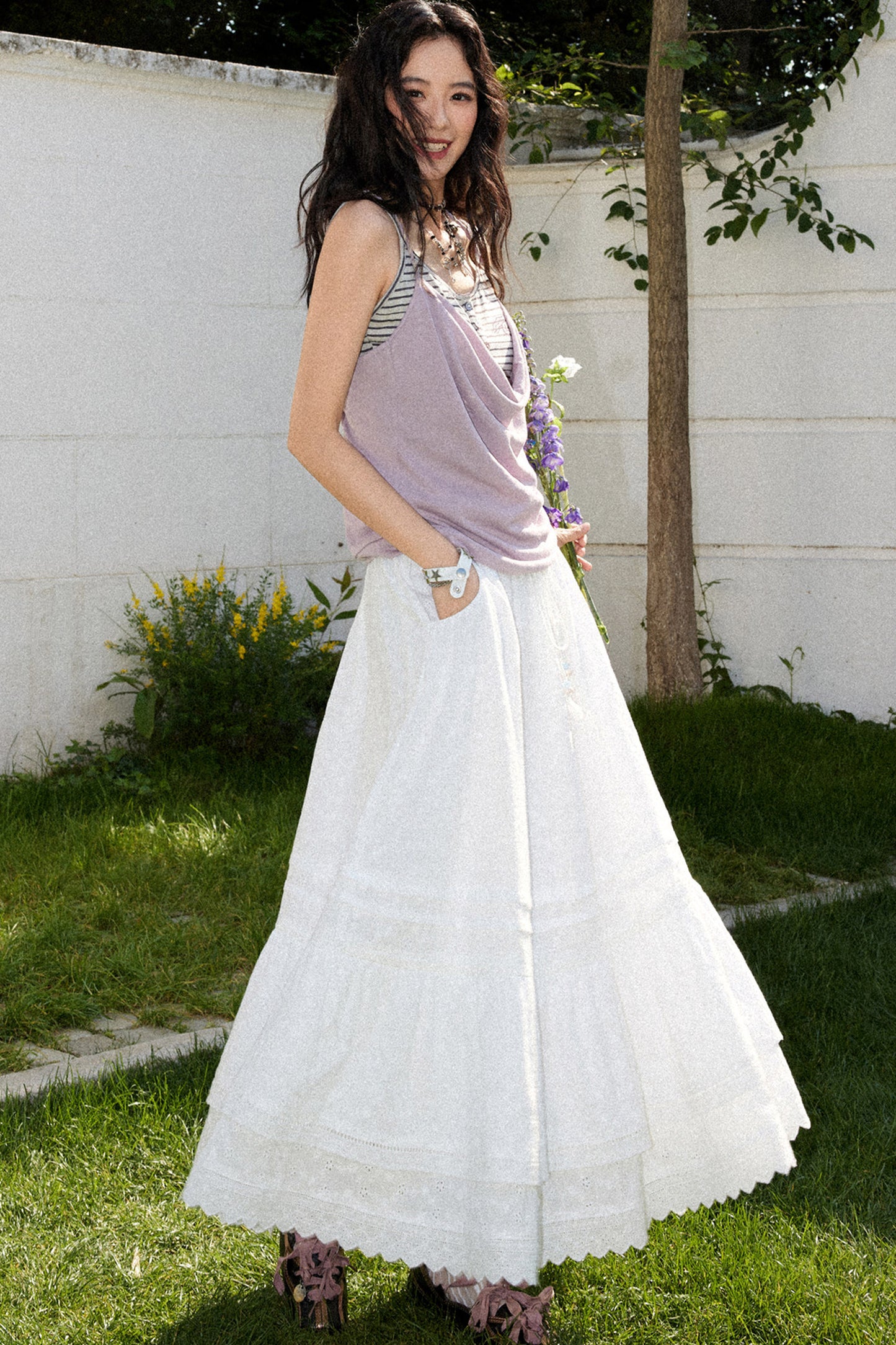 Waltz Patchwork A-Line Skirt