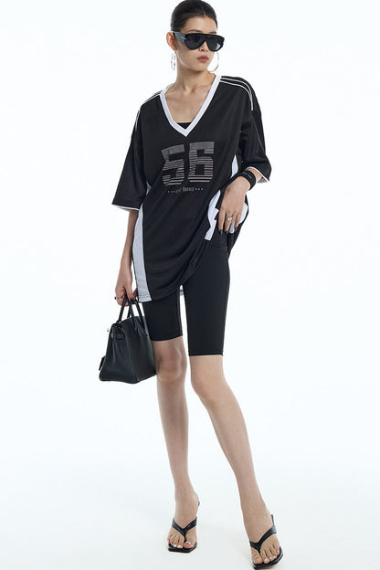 Loose V-Neck Jersey T-Shirt