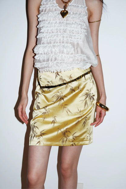 Bamboo Leaf Jacquard Skirt
