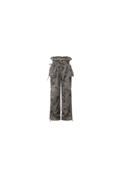 Double-Layer Waist Camouflage Large Patch Jeans