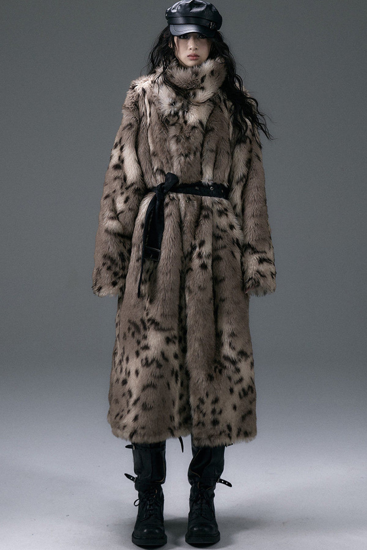 Reversible Suede Leopard Fur Coat