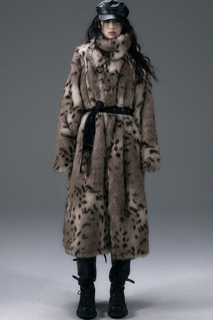 Reversible Suede Leopard Fur Coat