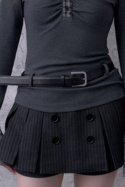 Collar Matte Silver Belt Top