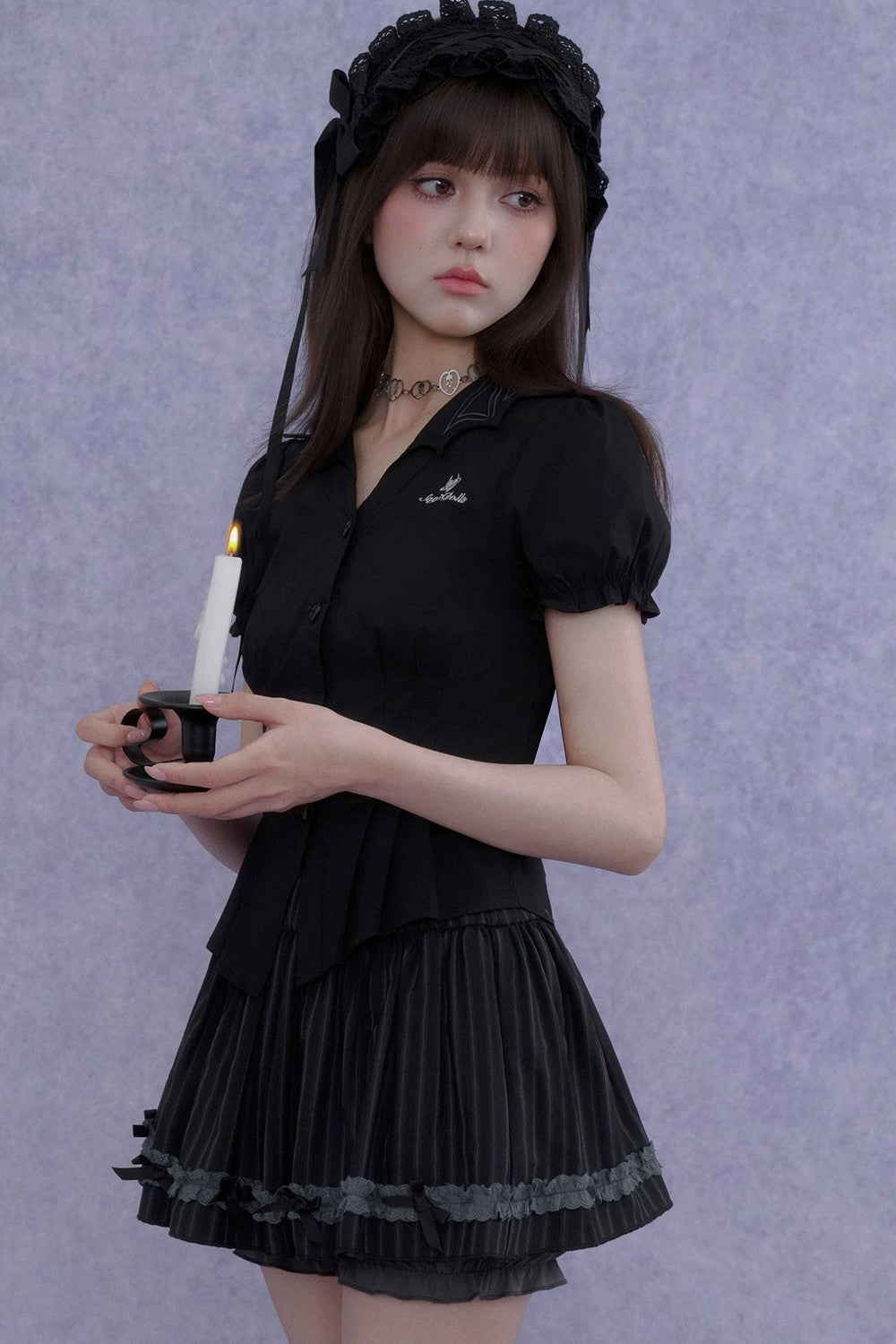 Dark Lolita Slimming Pumpkin Skirt Set-Up