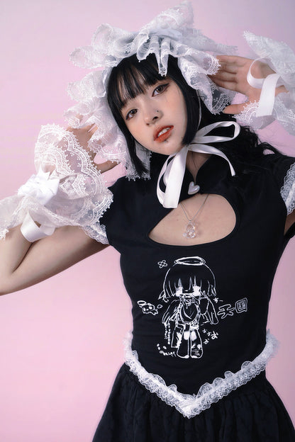 Heavenly Maid Heart Cheongsam Top