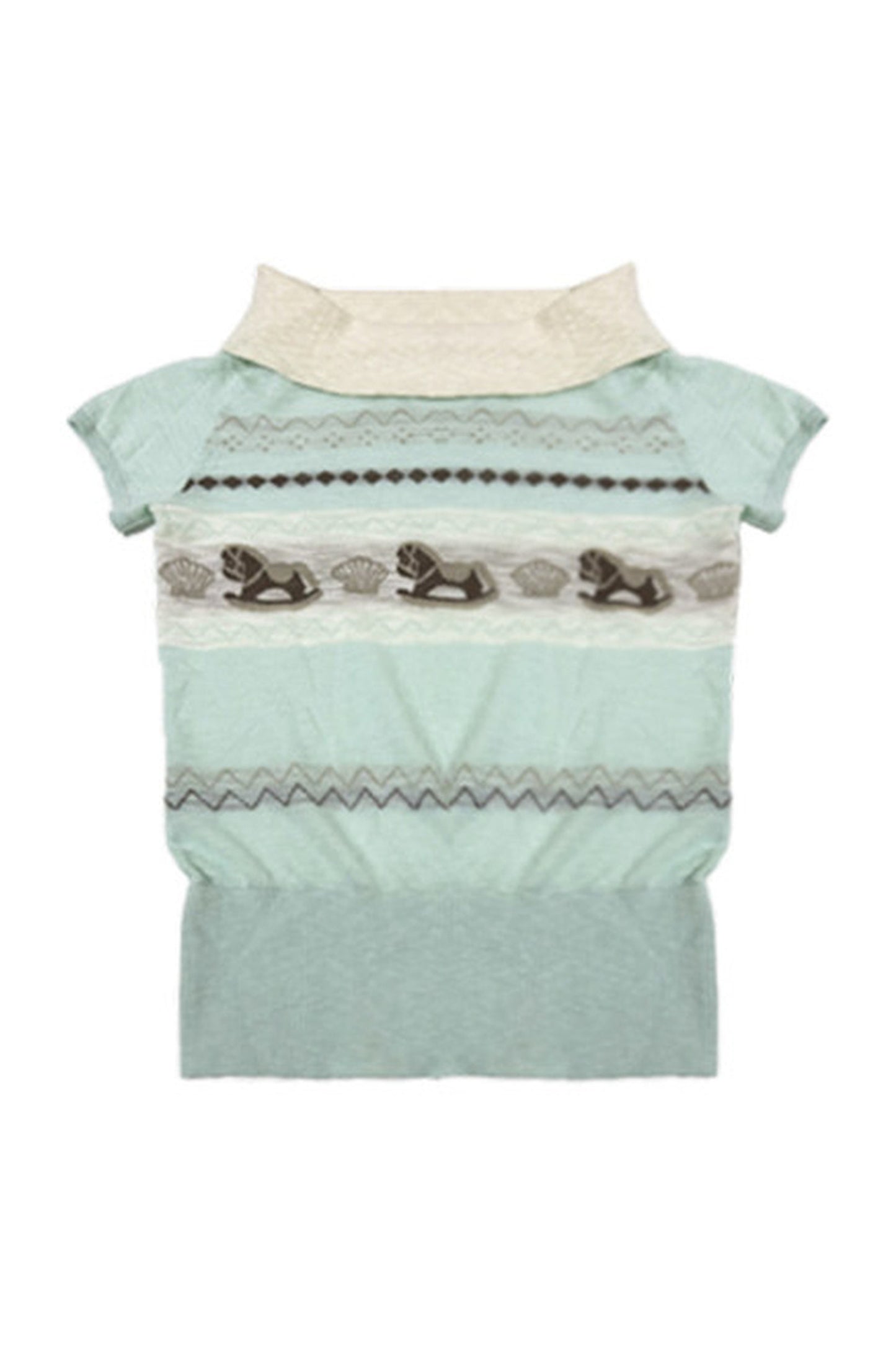 Mint Green Lyocell Rocking Horse Sweater
