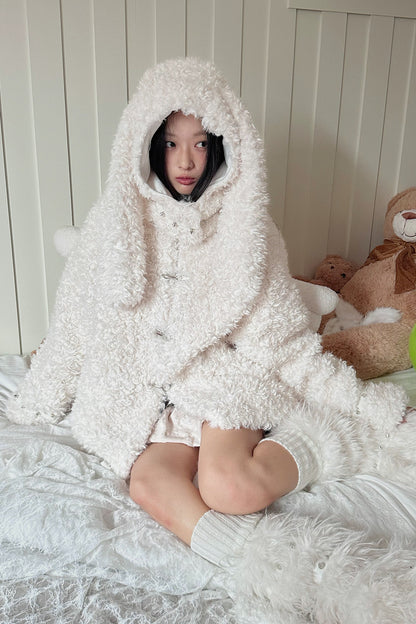 Detachable Angel Wings Furry Coat