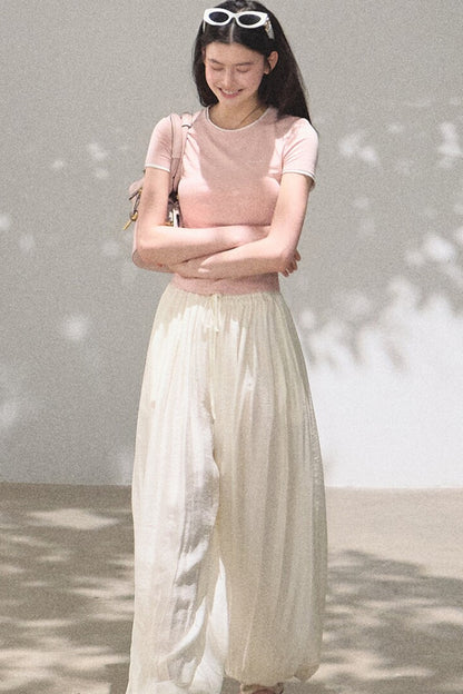 Color-Block Embroidered Summer Top