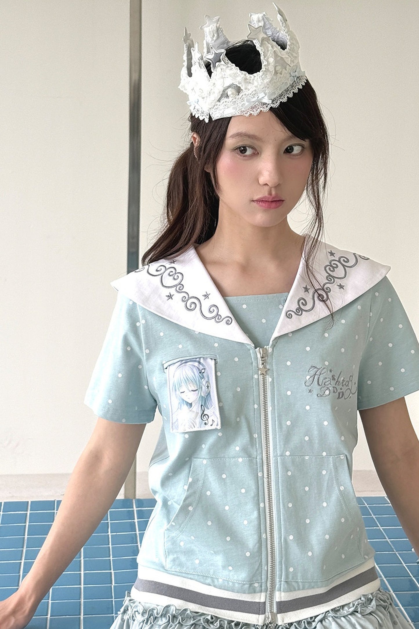 Dream Core Polka Dot Cardigan Top