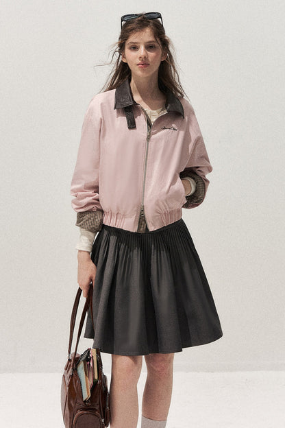 Giacca rosa reversibile pied-de-poule