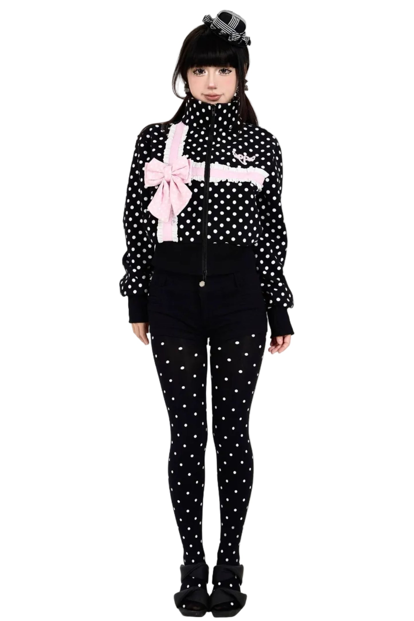 Strumpfhose mit Polka-Dots und T-Zwickel