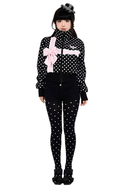 Strumpfhose mit Polka-Dots und T-Zwickel