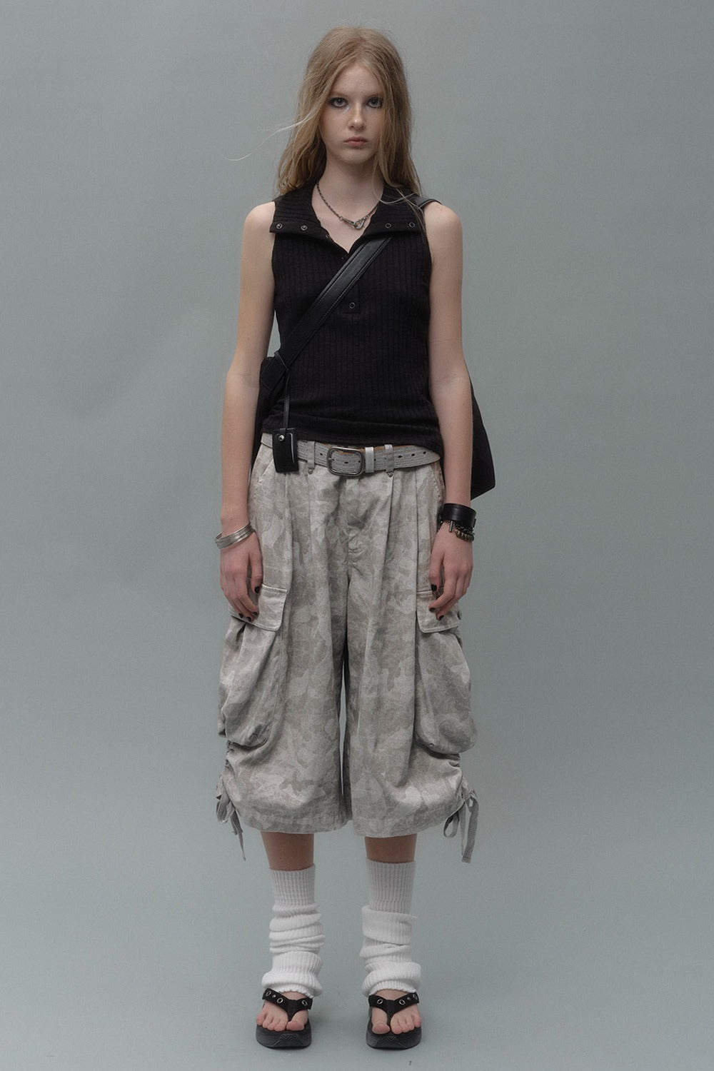 Gilet in maglia nera testurizzata