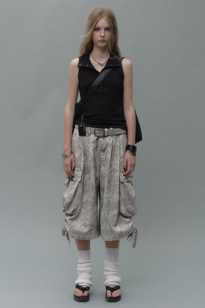 Gilet in maglia nera testurizzata
