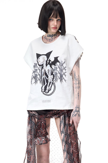 Cat Skeleton Leopard Print Top