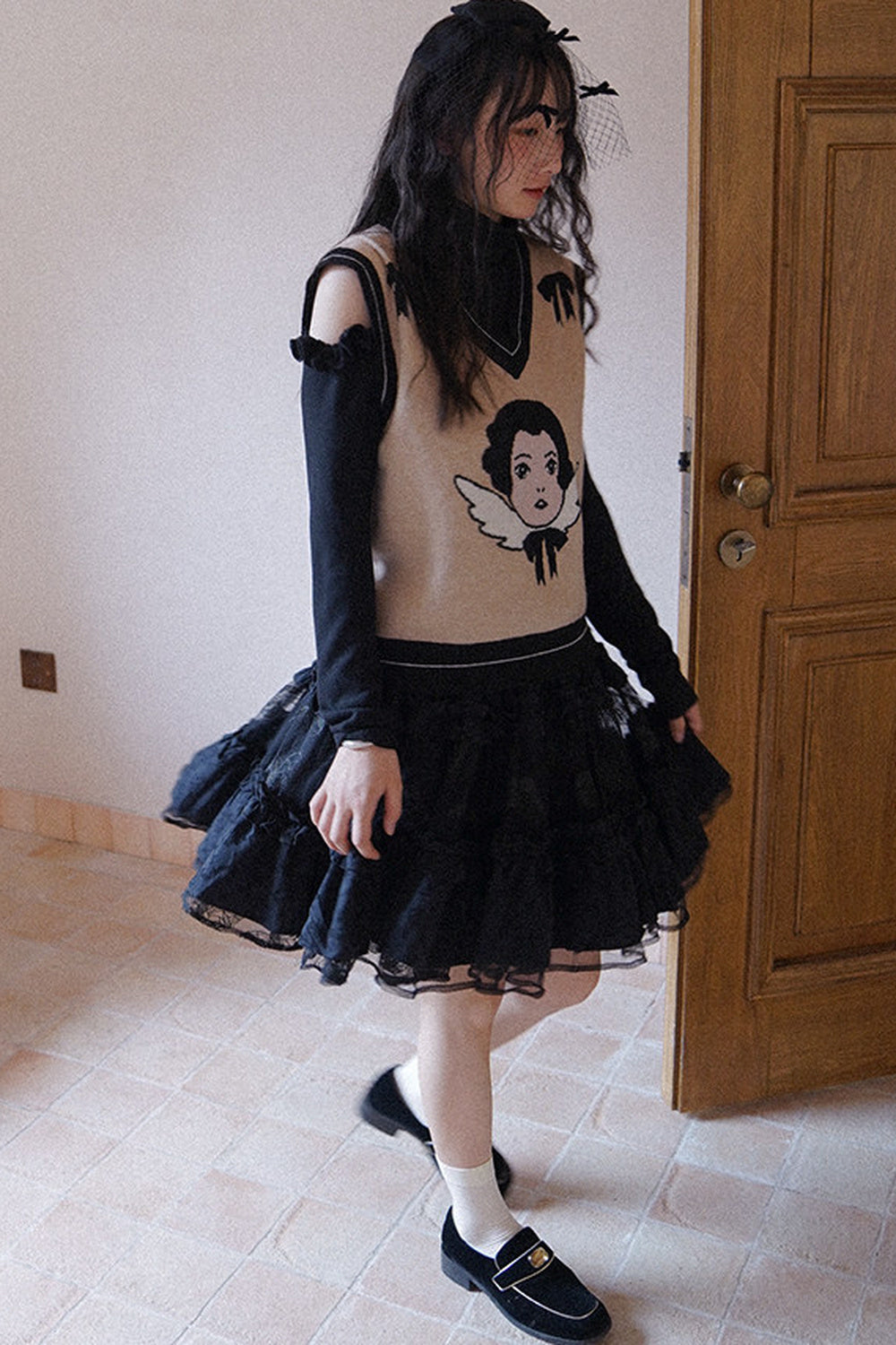 Angel Print Knit Vest