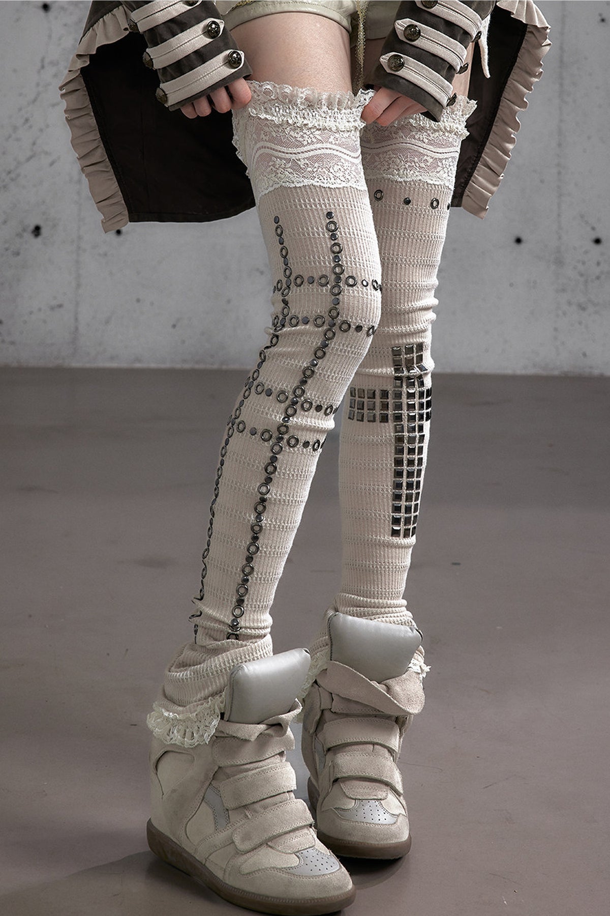 Stretchy Stacked Lace Leg Warmers