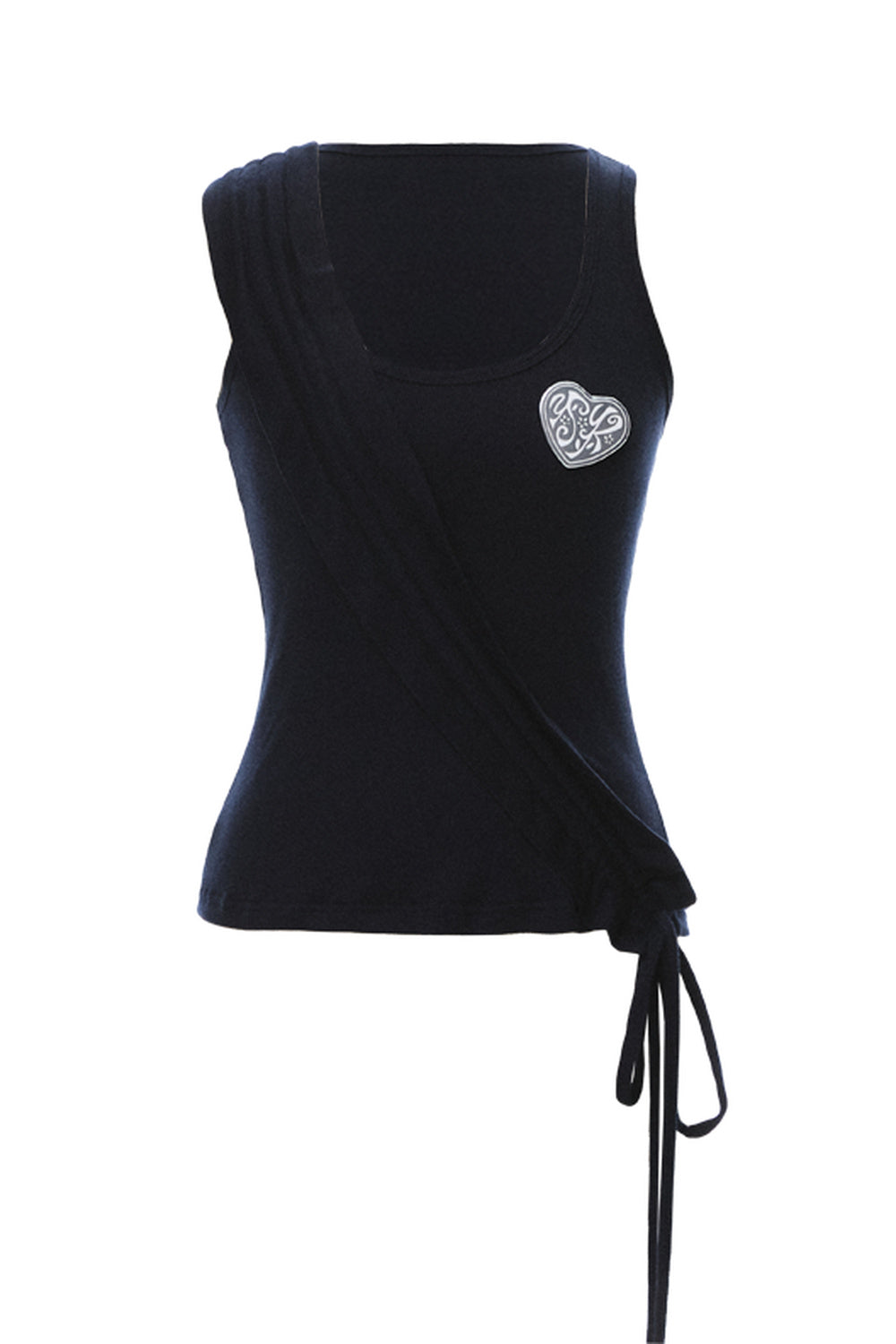Gilet in maglia con pizzo blu navy