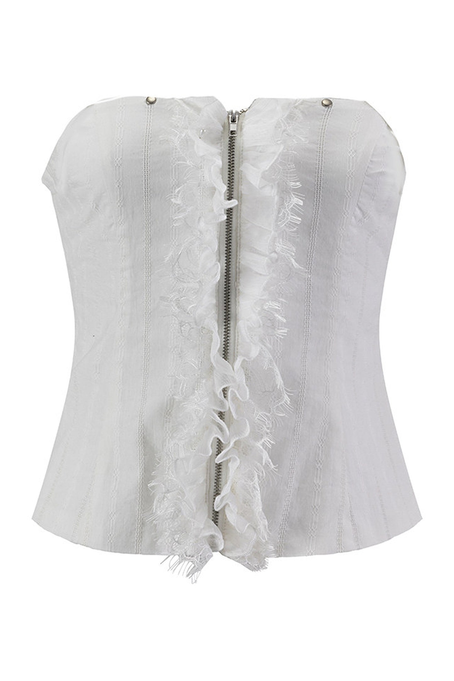 Romantic Lace Ruffled Vest set-Up