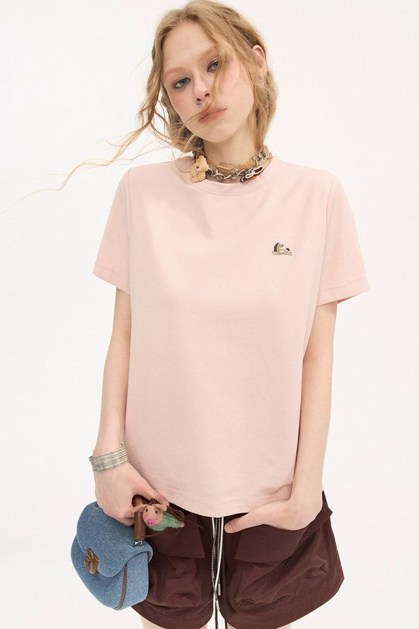 Loose Cotton Round Neck Top