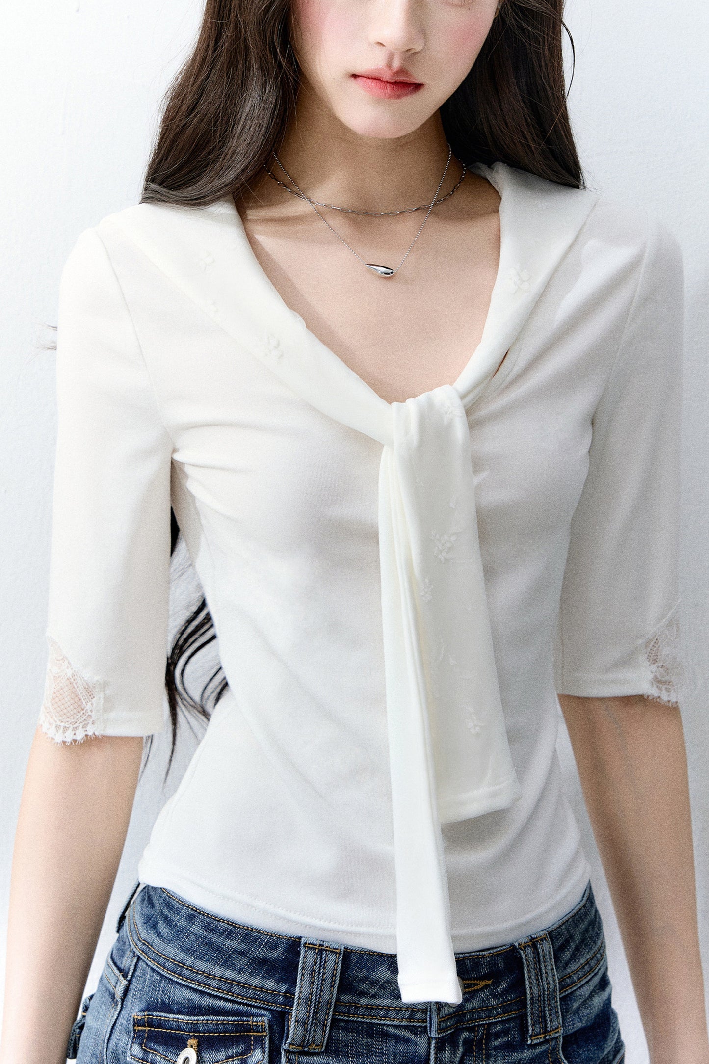 Glass Sugar Lace-Up Top Set-Up