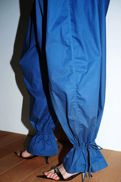 Retro Solid Color Balloon Pants