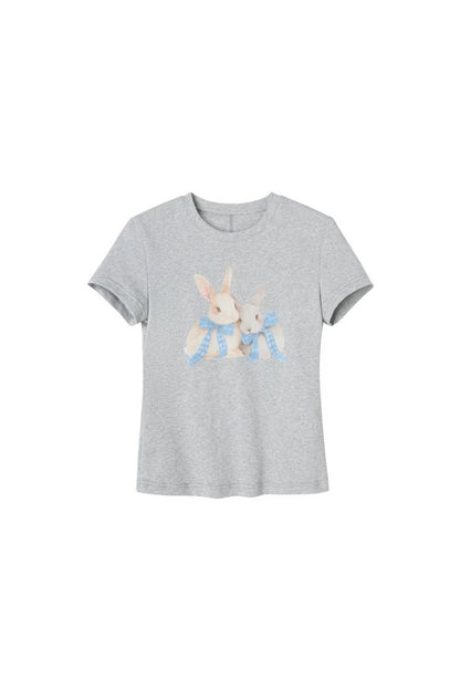 Retro Bowknot Rabbit Top